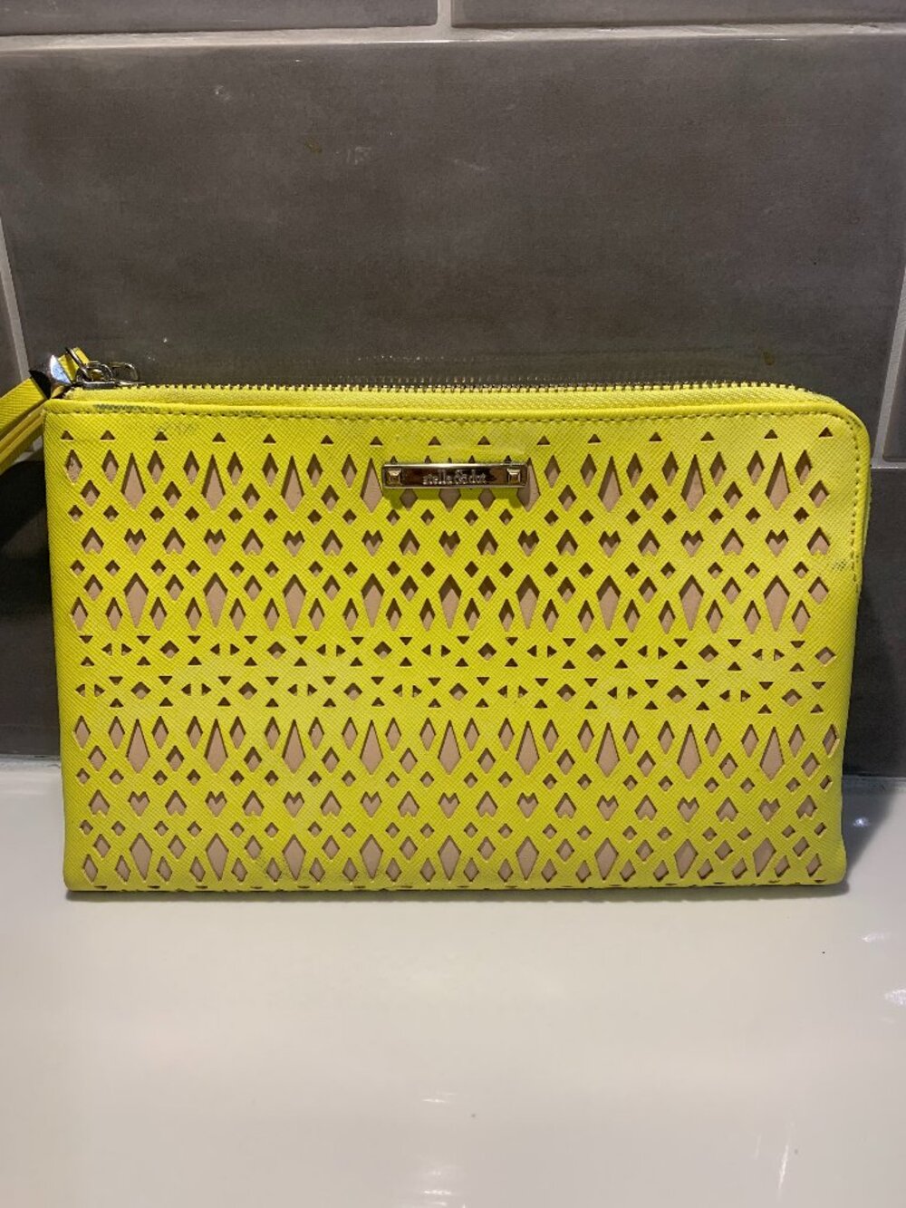 Stella & Dot Citrine Perforated Double Clutch Wallet